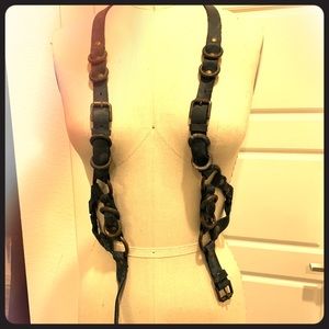 FREE PEOPLE GENUINE LEATHER HARNESS VEST